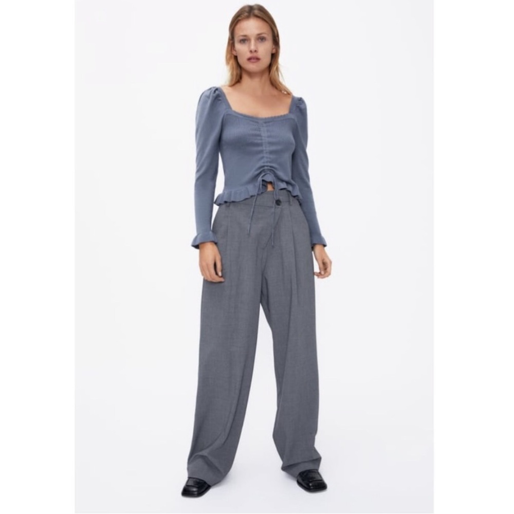 Zara Ruched Knit Sweater - Picture 2 of 4